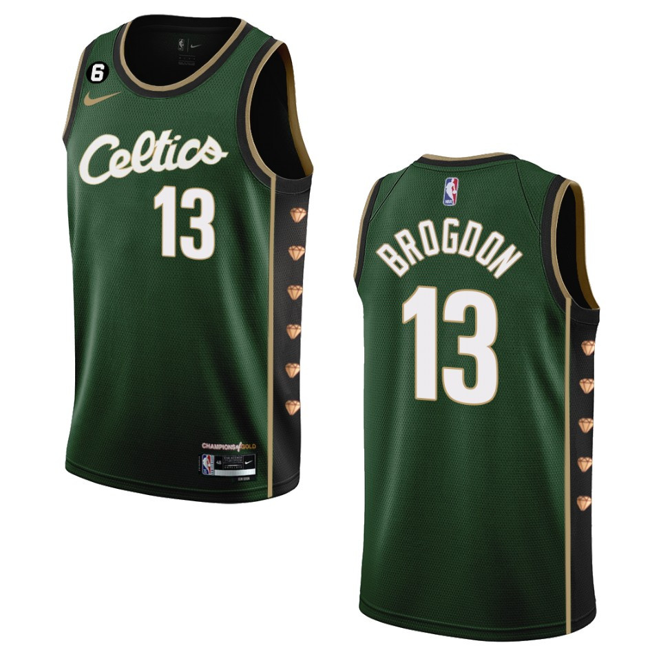 Men's Boston Celtics Malcolm Brogdon #13 City Edition 2022-23 Swingman Dark Green Jersey 2401ENMP